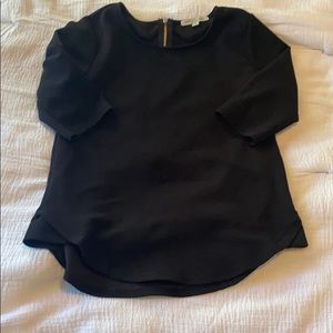 Black Elbow Length Crepe Top